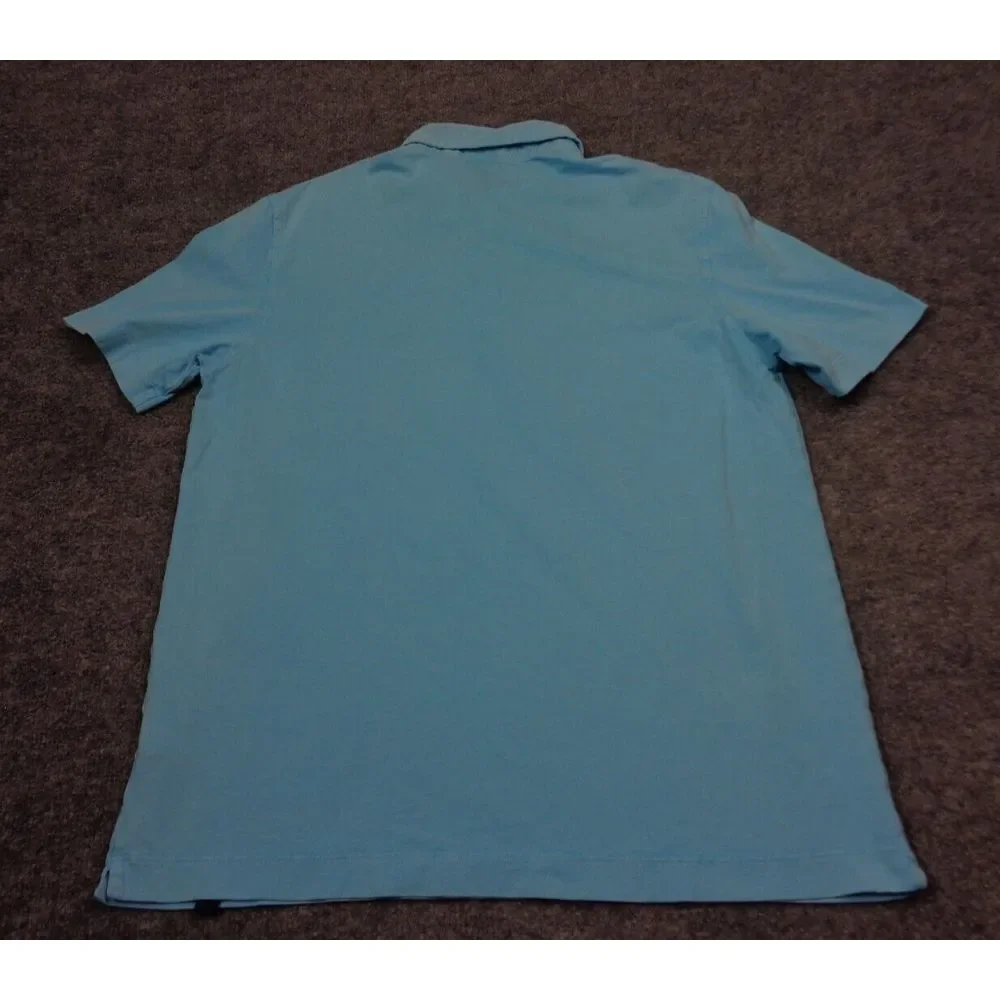 Drumohr Polo Shirt Mens M Blue Pique Knit Cotton Short Sleeve - Picture 4 of 11